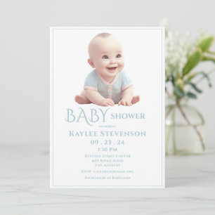 Blue Baby Boy Shower Invitation