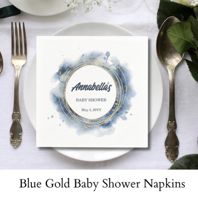 Blue Baby Boy Shower  Napkin (Creator Uploaded)