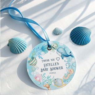 Blue Baby Boy under the Sea Baby Shower Favour Tags
