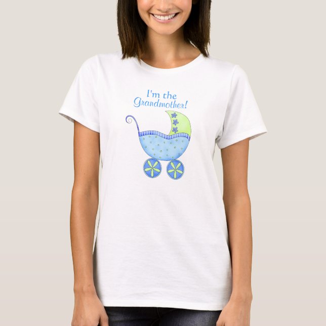 Blue Baby Buggy "I'm the Grandmother" T-Shirt (Front)