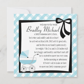 Blue Baby Buggy Invitation