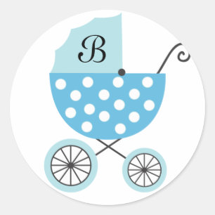 Blue Baby Carriage Stickers