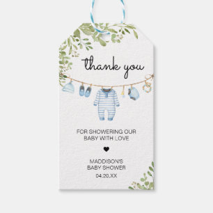 Blue Baby Clothes Baby Shower Favour Tags