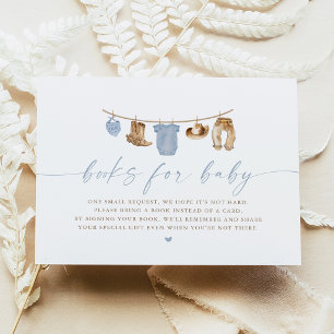 Blue Baby Clothesline Little Cowboy Baby Shower Invitation