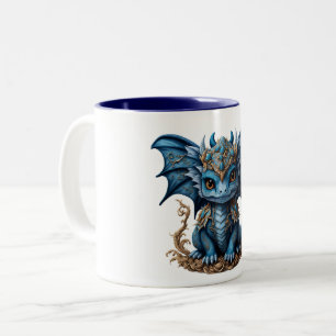 Blue Baby Dragon two-tone mug