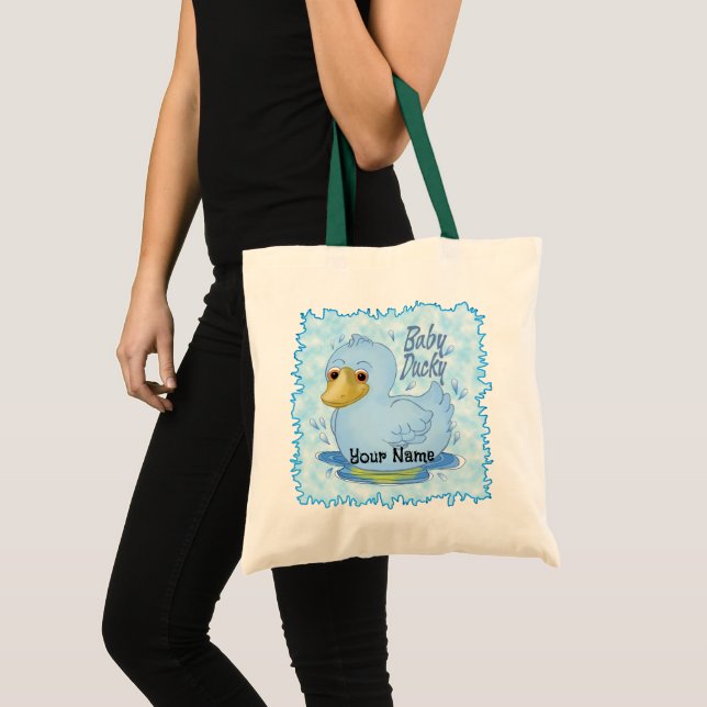 Blue Baby Duck  Tote Bag (Front (Product))