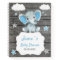 Blue Baby Elephant  Book Baby Shower Rustic