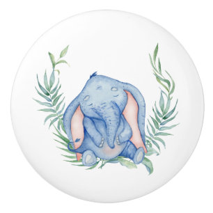 Blue Baby Elephant Drawer Knobs