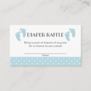 Blue Baby Feet Baby Shower Diaper Raffle Tickets Enclosure Card
