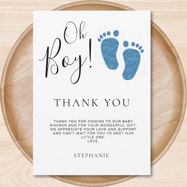 Blue Baby Feet Baby Shower Thank You  Card (Creator Uploaded)