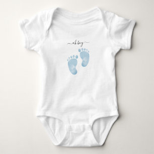 Blue Baby Feet Baby Shower Welcome Baby Boy Bodysuit