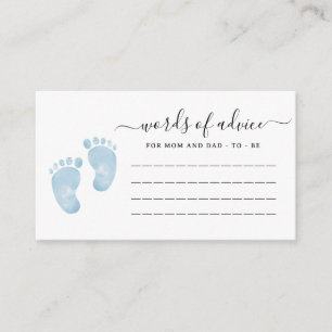 Blue Baby Feet Baby Shower Welcome Baby Boy Enclosure Card