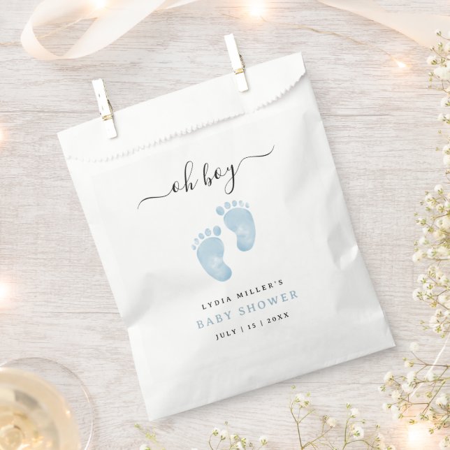 Blue Baby Feet Baby Shower Welcome Baby Boy Favour Bags (Clipped)