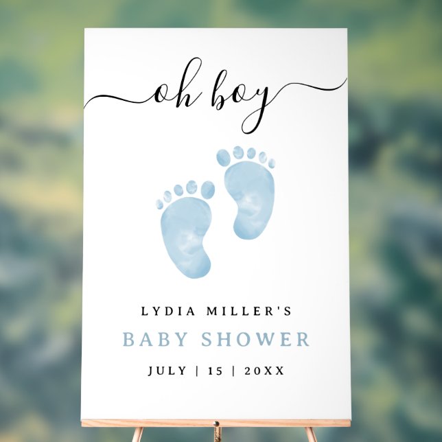 Blue Baby Feet Baby Shower Welcome Sign Baby Boy (Neutral)