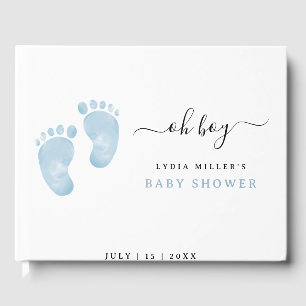Blue Baby Feet Baby Shower Welcome Sign Baby Boy Guest Book
