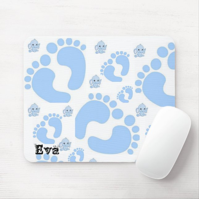 Blue Baby Feet Boy Mouse Pad! Mat (With Mouse)