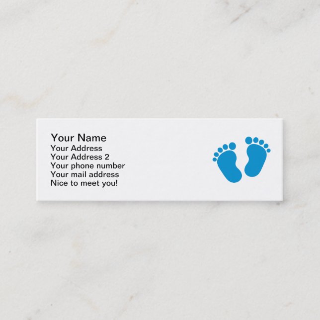 Blue baby feet calling card (Front)