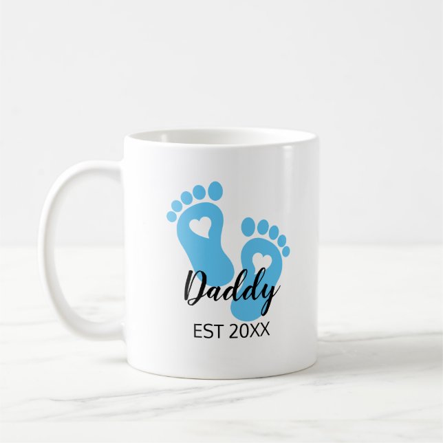 Blue Baby Feet New Dad Baby Boy Coffee Mug (Left)