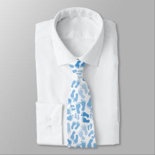 Blue Baby Foot Prints Neck Tie