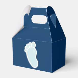 Blue Baby Footprint Baby Shower Favour Box