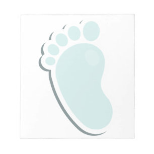 Blue Baby Footprint Baby Shower Notepad