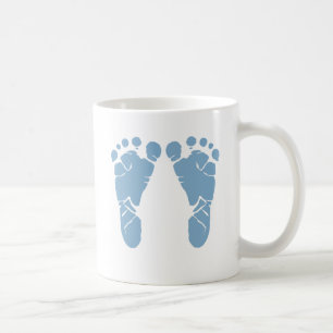Blue baby footprints coffee mug