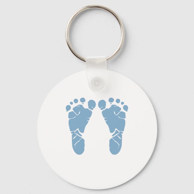 Blue baby footprints key ring (Front)