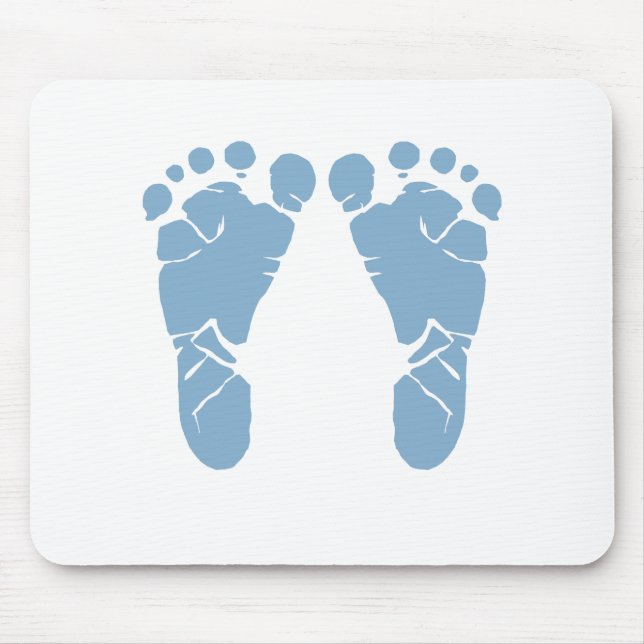 Blue baby footprints mouse mat (Front)