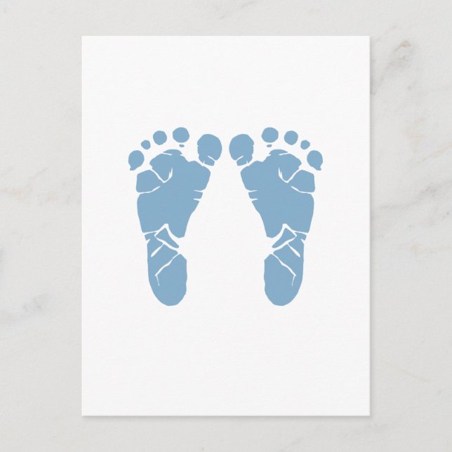 Blue baby footprints postcard (Front)