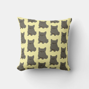 Blue Baby French Bulldog, yellow Pillow Case