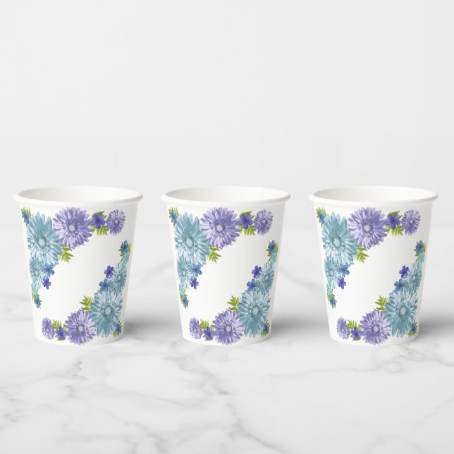 Blue Baby In Bloom Brunch Shower  Paper Cups (Multi)