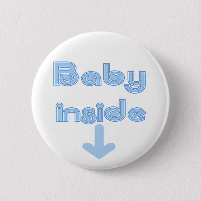 Blue Baby Inside - Customised 6 Cm Round Badge (Front)