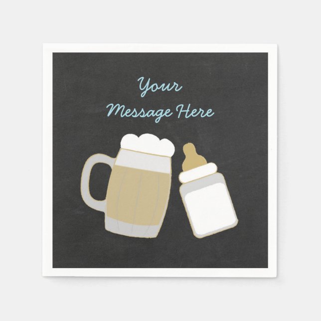 Blue Baby Is Brewing Baby Shower Napkin (Front)