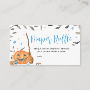 Blue Baby is Brewing Cute Halloween Diaper Raffle Enclosure Card