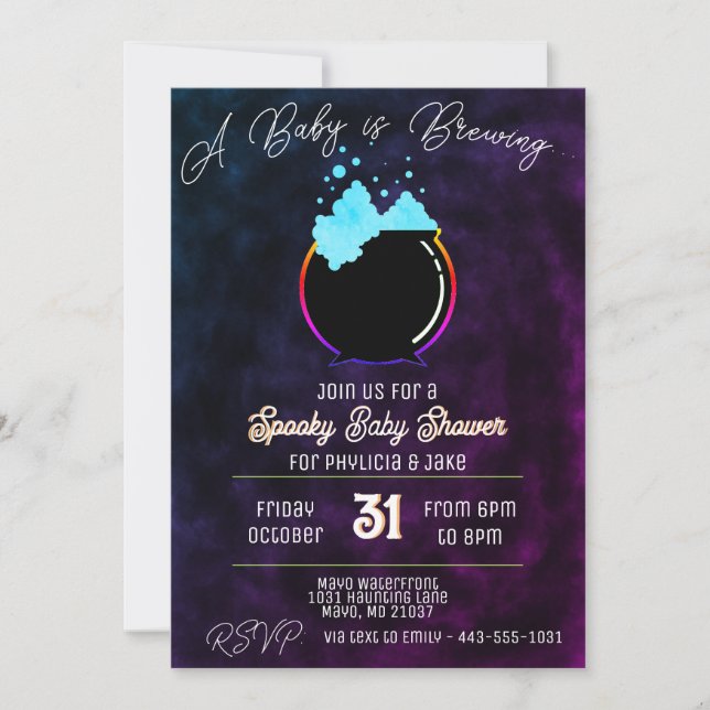 Blue Baby is Brewing Invitation (Front)