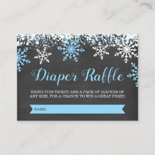 Blue Baby It's Cold Outside Diaper Raffle Ticket Enclosure Card