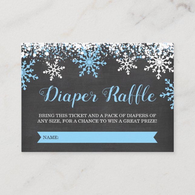 Blue Baby It's Cold Outside Diaper Raffle Ticket Enclosure Card (Front)
