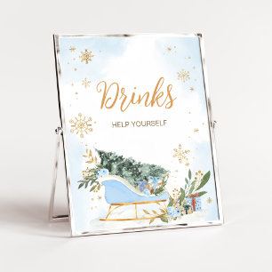 Blue Baby It's Cold Outside Drinks Poster