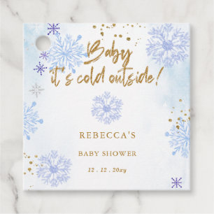 Blue Baby its Cold Outside Winter Baby Shower Favour Tags