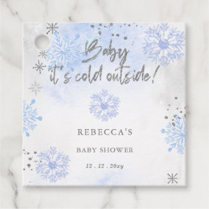 Blue Baby its Cold Outside Winter Baby Shower Favour Tags