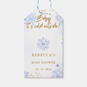 Blue Baby its Cold Outside Winter Baby Shower Gift Tags
