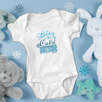 Blue Baby It's Cold Outside Winter Snowflak