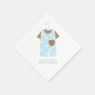 Blue Baby Outfit Baby Shower Napkin