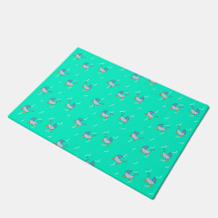 Blue baby pram doormat