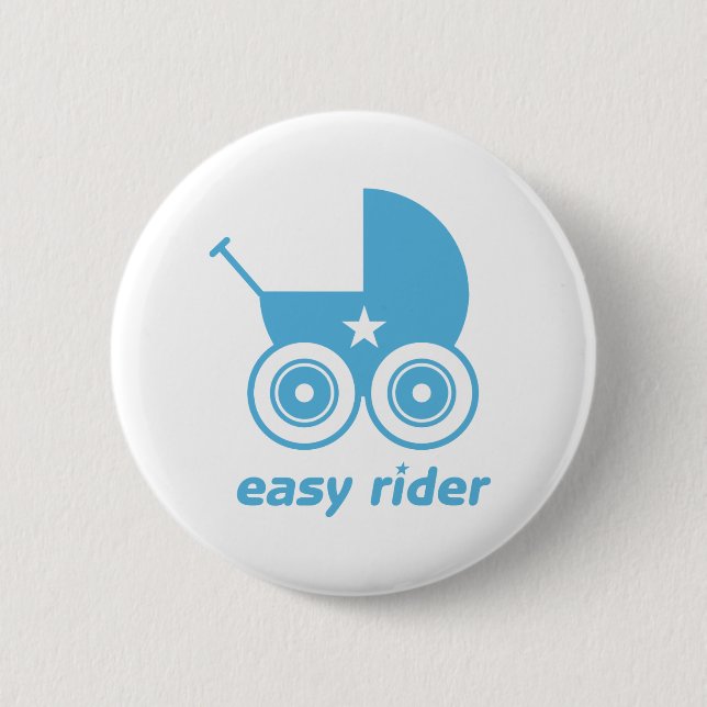 Blue Baby Pram Icon Button Badge (Front)