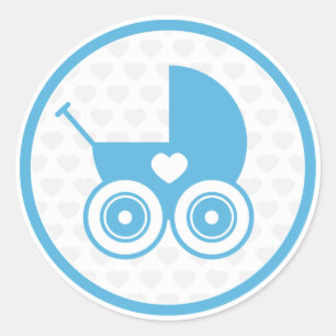 Blue Baby Pram Icon Sticker Sheet