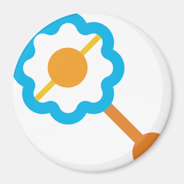 blue baby rattle magnet (Front)