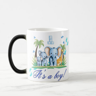 "Blue Baby Safari – It’s a Boy!" Magic Heat-Reveal Magic Mug