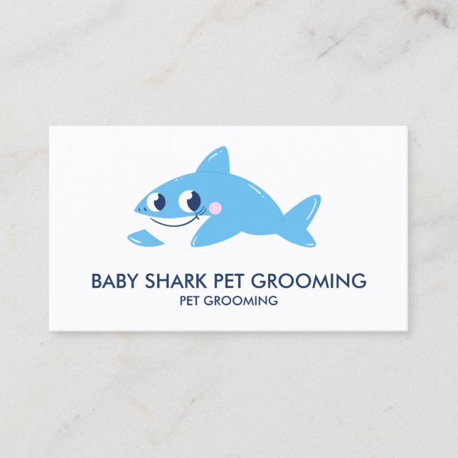 Blue Baby Shark Fish Business Card (Front)