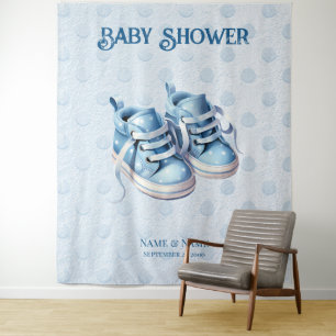 Blue Baby Shoes Backdrop Tapestry